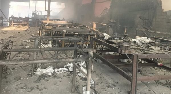 حريق ضخم في مدينة بدر