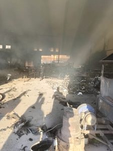 حريق ضخم في مدينة بدر
