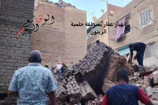 انهيار عقار حلمية الزيتون