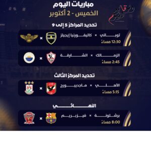 مباريات اليوم في كأس العالم للأندية