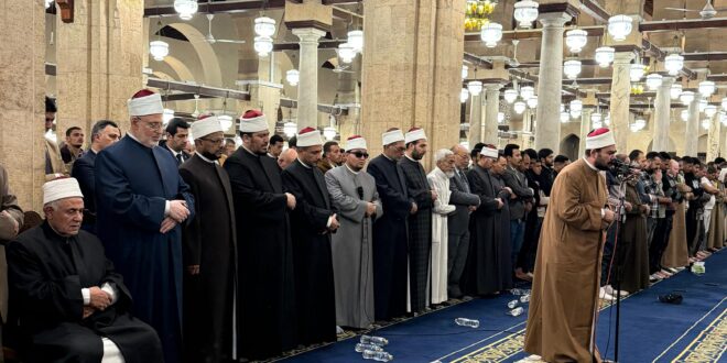IMG 20260316 WA0004 1 أئمة قبلة الجامع الأزهر يؤدون صلاة التراويح في الليلة السابعة والعشرين من رمضان