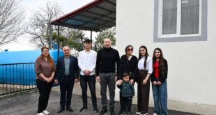 IMG 20260318 WA0010 رئيس أذربيجان والسيدة الأولى في زيارة ميدانية بمنطقة خوجافند