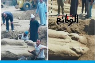 العثور على تمثال فرعوني ضخم في الشرقية