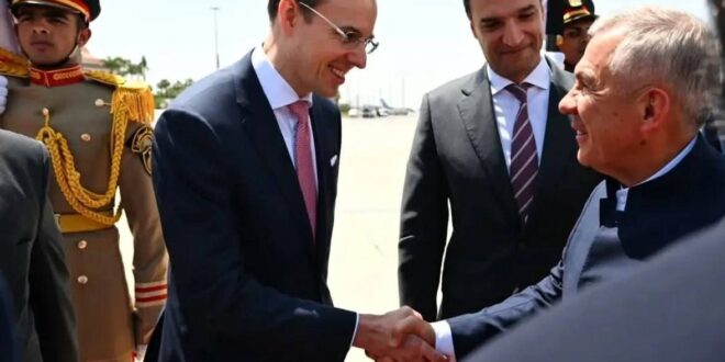 IMG 20260413 WA0010 رئيس تتارستان يصل مصر في زيارة عمل ويزور فرع لجامعة قازان الفيدرالية في القاهرة