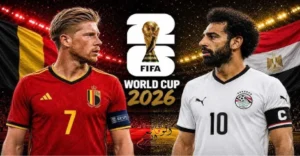 مباراة مصر وبلجيكا في كأس العالم