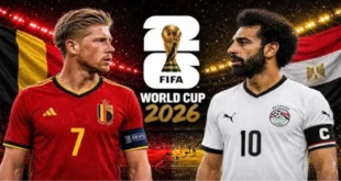 مباراة مصر وبلجيكا في كأس العالم