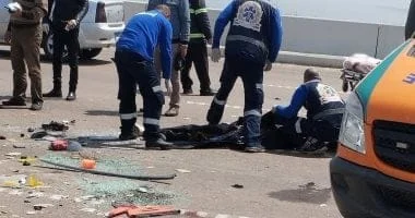 حادث على طريق مطار الأقصر